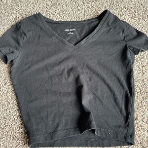 Wild Fable Classic Black V-Neck Crop Top